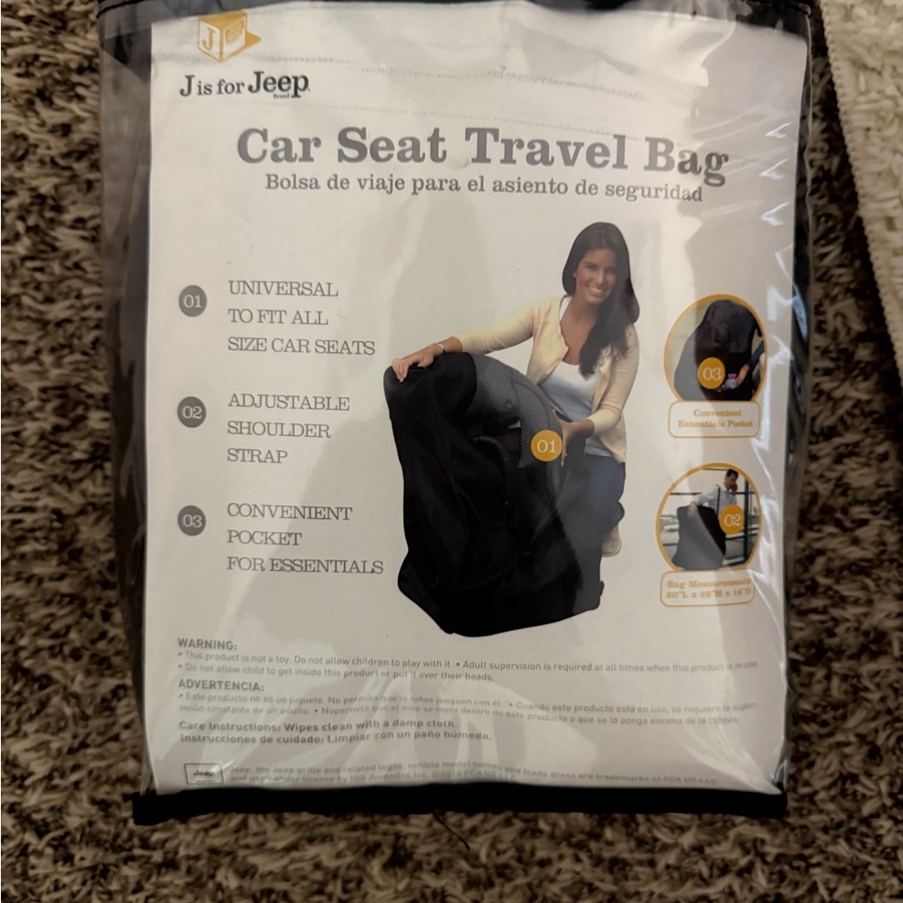 Jeep Black Car Seat Travel Bag